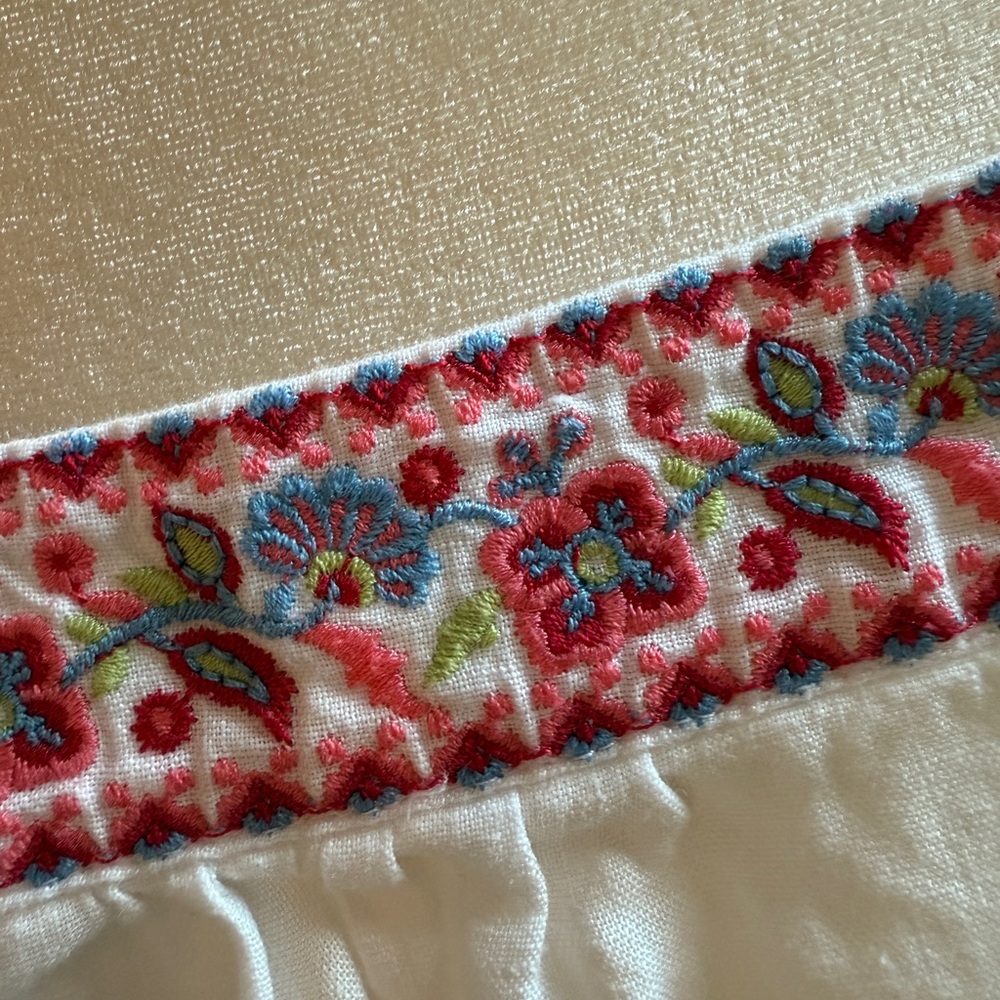 Boden White Top with Pink Embroidery - Picture 3 of 4